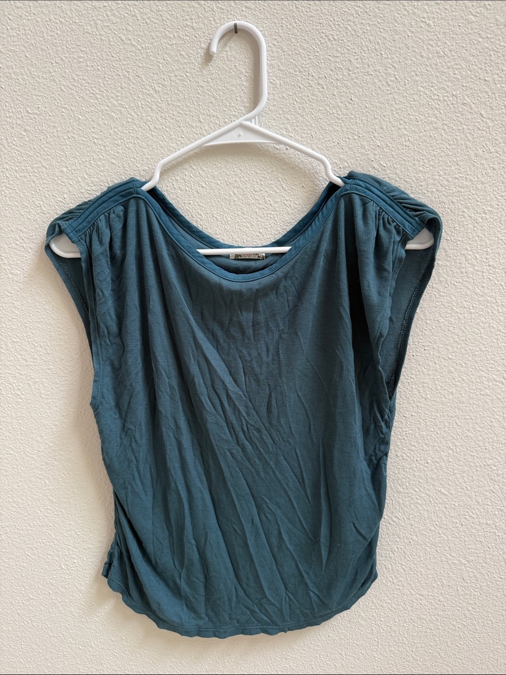 Intimately Free People Teal Off Shoulder Boat Neck Dolman Knit Top XL